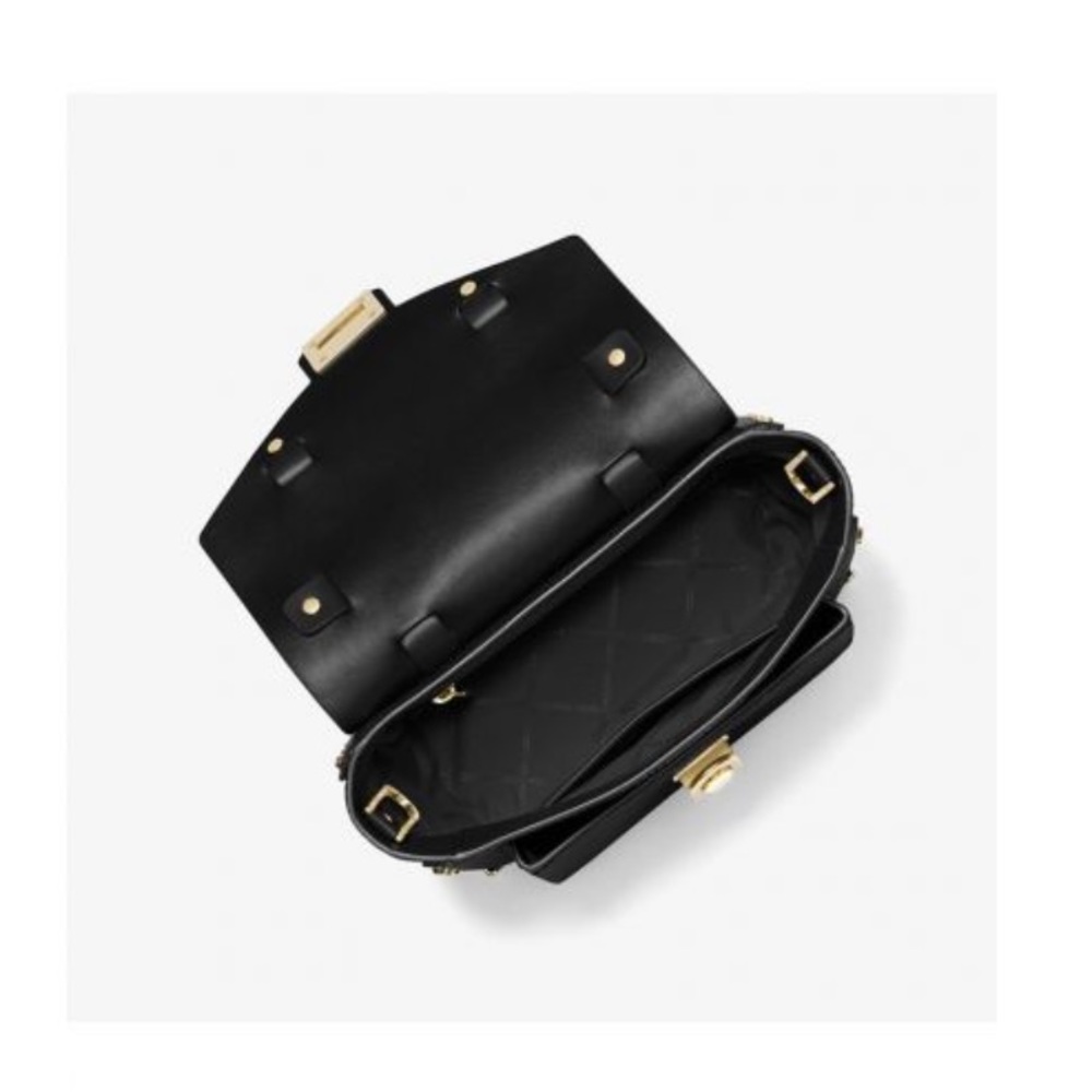 MICHAEL Michael Kors Manhattan Medium Leather Satchel Black - Picture 5 of 12